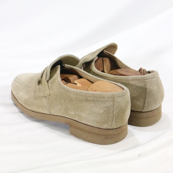 VTG GREEN COMFORT Tan Suede Mens Loafers 9 EEE Size 9 Extra Wide - Picture 6 of 8